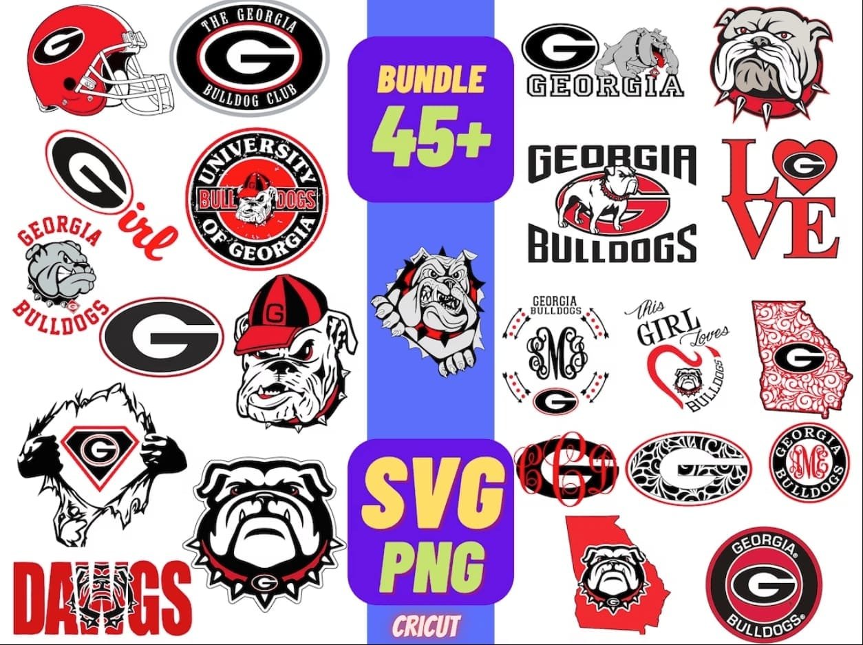 BUNDLE Georgia Bulldogs Svg, NCAA Football Svg, Cricut Cutting file ...